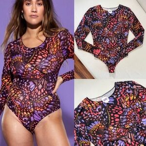 YITTY Butterfly Print Bodysuit